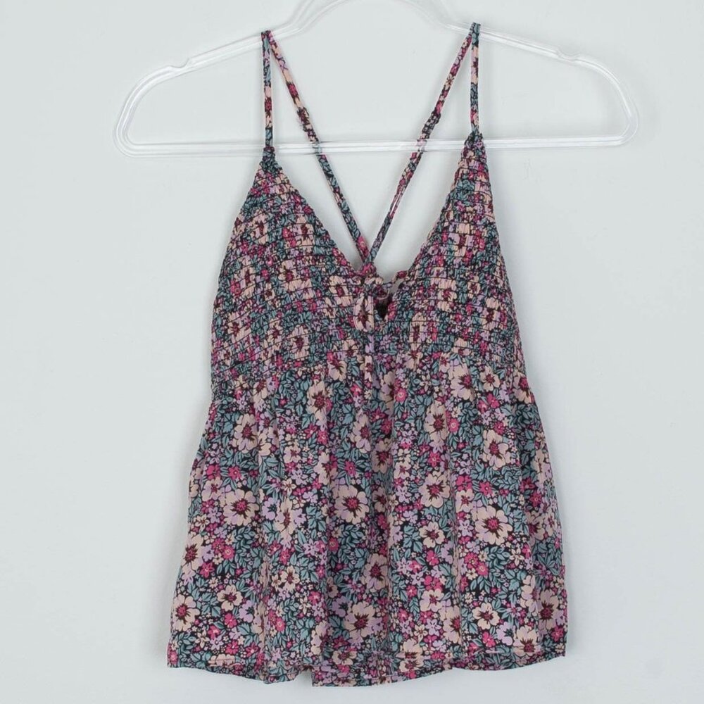 NWT American Eagle Womens‎ Floral Racerback Smocked Babydoll Cami Size XS Fairy